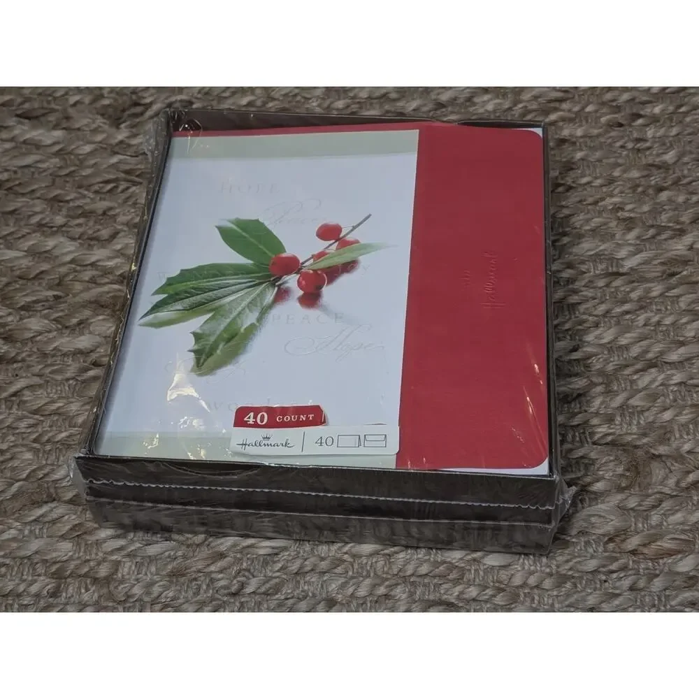 Hallmark Vintage 40 Christmas Cards Boxed Set With Envelopes Holly Mistletoe